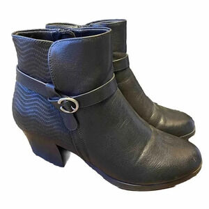 Baretraps Soft Light Comfort Black Faux Leather Ankle Heels Linda Boots Lady 8.5